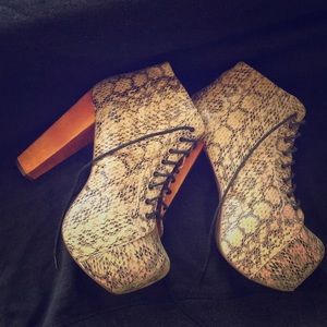 Jeffrey Campbell Snakeskin Platform Lita Booties